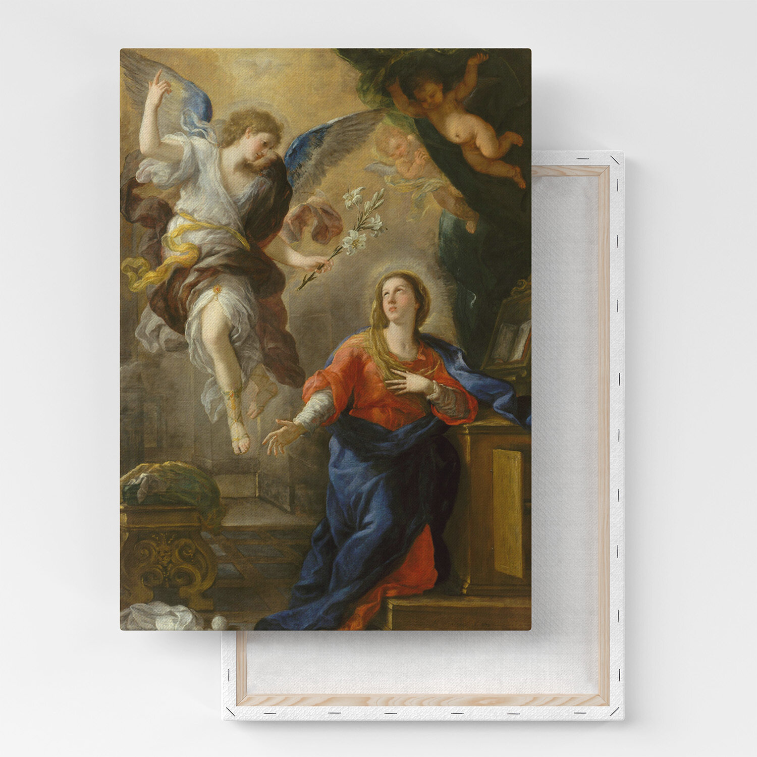 Картина на холсте, репродукция / Лука Джордано - The Annunciation / Размер 60 x 80 см