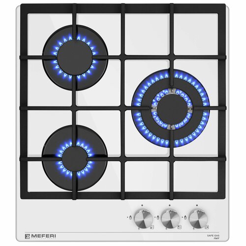 Газовая варочная панель MEFERI MGH453WH GLASS POWER автоподжиг газ-контроль белое стекло 1484500₽