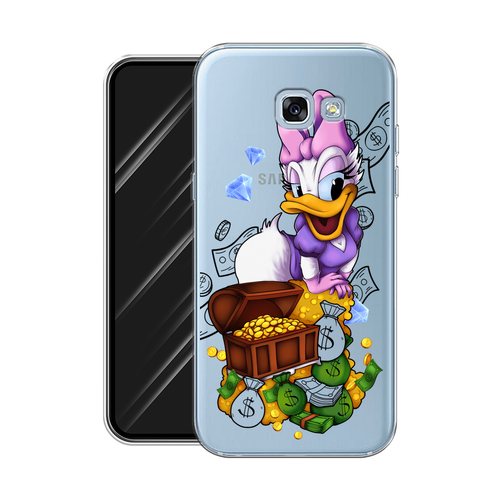 Силиконовый чехол на Samsung Galaxy A5 2017 / Самсунг Галакси A5 2017 Rich Daisy Duck, прозрачный силиконовый чехол на samsung galaxy a5 2017 самсунг галакси a5 2017 маленькие ромашки прозрачный