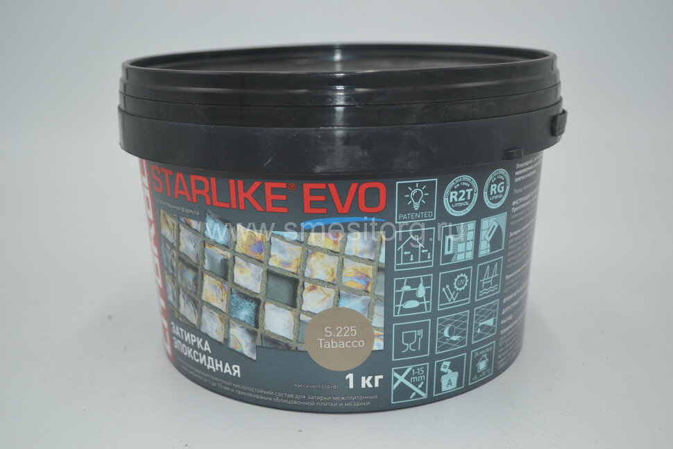 Litokol STARLIKE EVO - NEW! S.225 TABACCO эпоксидная затирка ведро 1 кг
