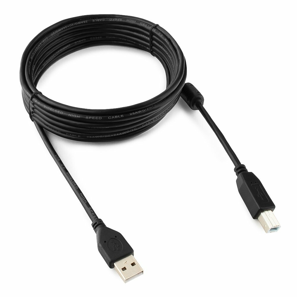 Кабель USB AM/BM Cablexpert CCF-USB2-AMBM-15, 4.5 м, экран, феррит. кольцо