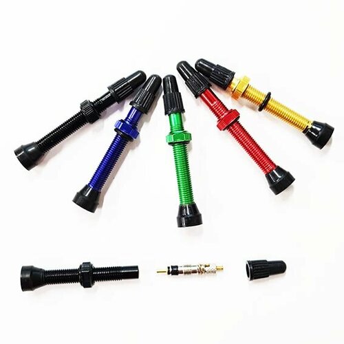 фото Easy2bike ниппель для бескамерных ободов tubeless valves (черный, fv (presta) 44 мм)