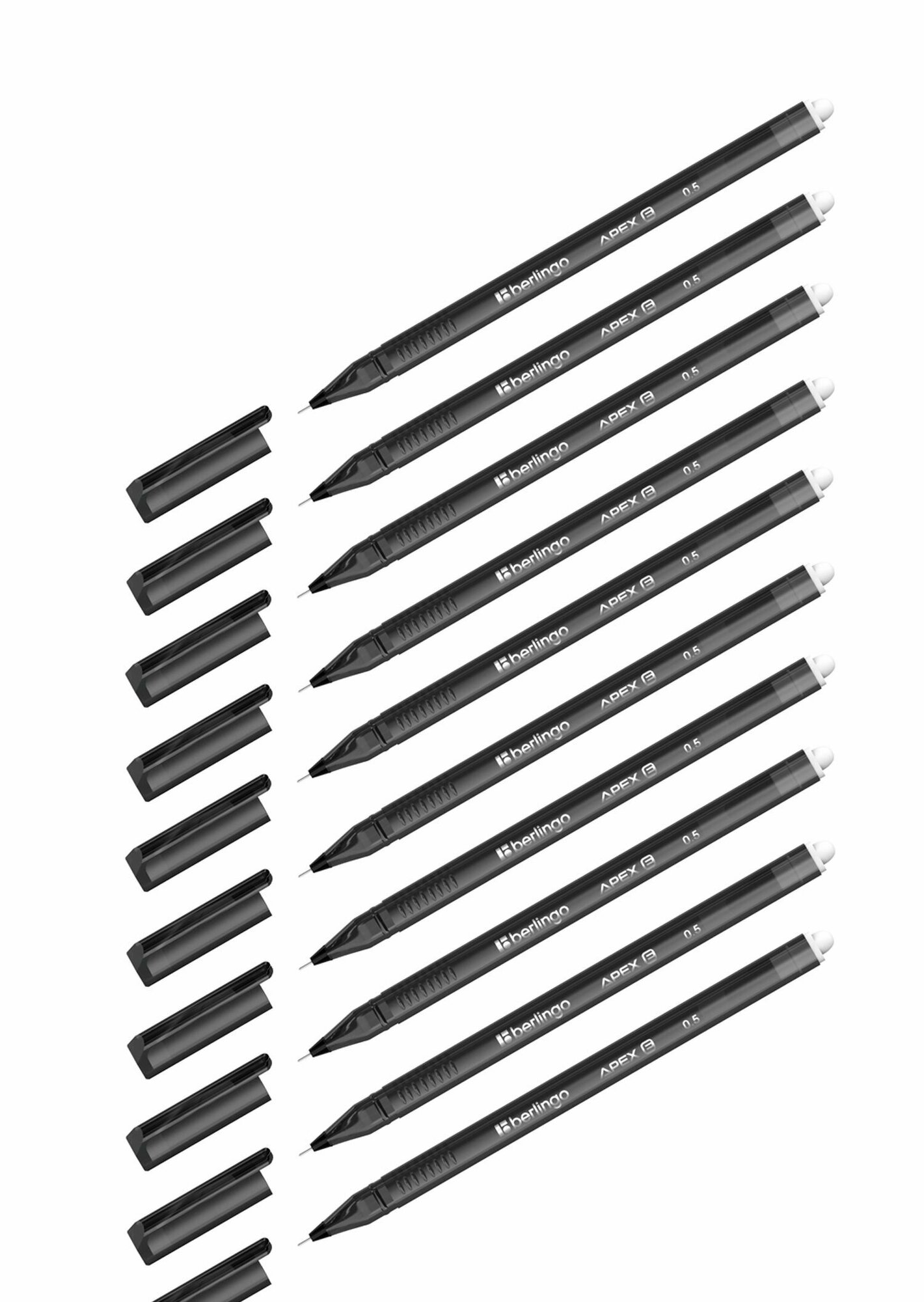 фото Набор из 10 шт. - Ручка гелевая стираемая Berlingo "Apex E" черная, 0,5 мм