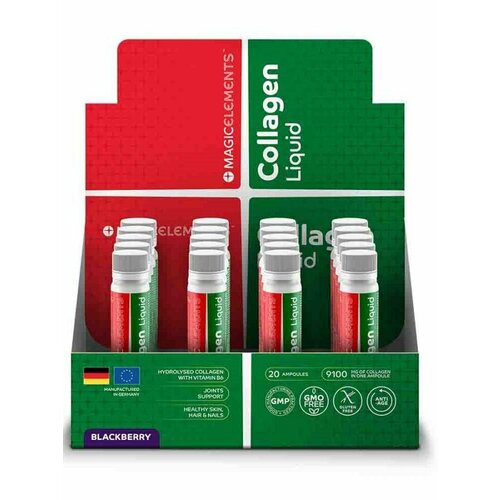 фото Коллаген magic collagen liquid ампулы, ежевика, 20 амп. х 25 мл. из германии magic elements