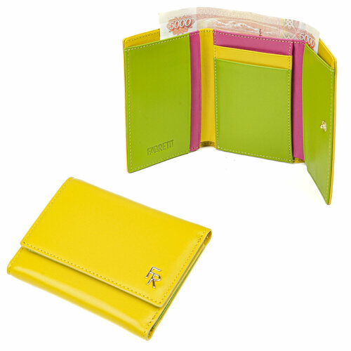 фото Кошелек fabretti q015lmb-7, фактура зернистая, желтый
