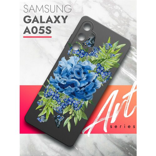 Чехол на Samsung Galaxy A05s (Самсунг Галакси А05с) черный матовый силиконовый с защитой (бортиком) вокруг камер, Brozo (принт) Синий Колокольчик чехол на samsung galaxy a05s самсунг галакси а05с черный матовый силиконовый с защитой бортиком вокруг камер brozo принт корги в пончике