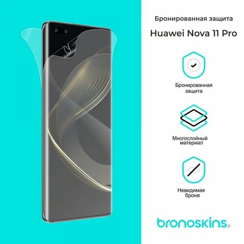 Защитная бронированная пленка для Huawei Nova 11 Pro (Глянцевая, Защита задней панели)