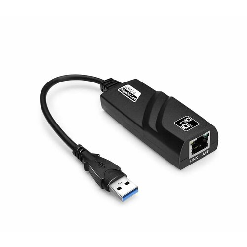 Переходник Ethernet Adapter USB 3.0 - RJ45, черный сетевая карта с usb на rj45 без драйвера 2 5 ггц гигабитная сетевая карта type c на rj45 сетевая карта usb