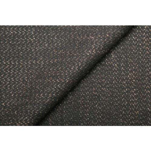 Ткань Шерсть костюмная чёрная с коричневым люрексом, ш152см, 0,5 м