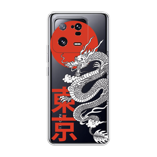Силиконовый чехол на Xiaomi 13 Pro 5G / Сяоми 13 Про 5G Китайский дракон, прозрачный силиконовый чехол на xiaomi 13 pro 5g сяоми 13 про 5g жираф на акуле
