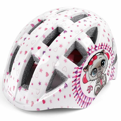VSH 8 Kitty (S). Шлем детский IN-MOLD с регулировкой, размер S(48-53см), рисунок - Кити шлем для скейтборда лыжного спорта сноуборда шлемы для детей и взрослых для горного велосипеда велосипедные шлемы шлем для bmx катания н