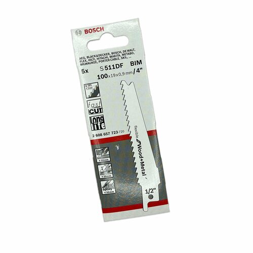 Полотно для сабельной пилы BOSCH S511DF 10шт пильное полотно bosch starlock bim dual tec ayz 53 bpb wood and metal 53х40 мм 2608664204