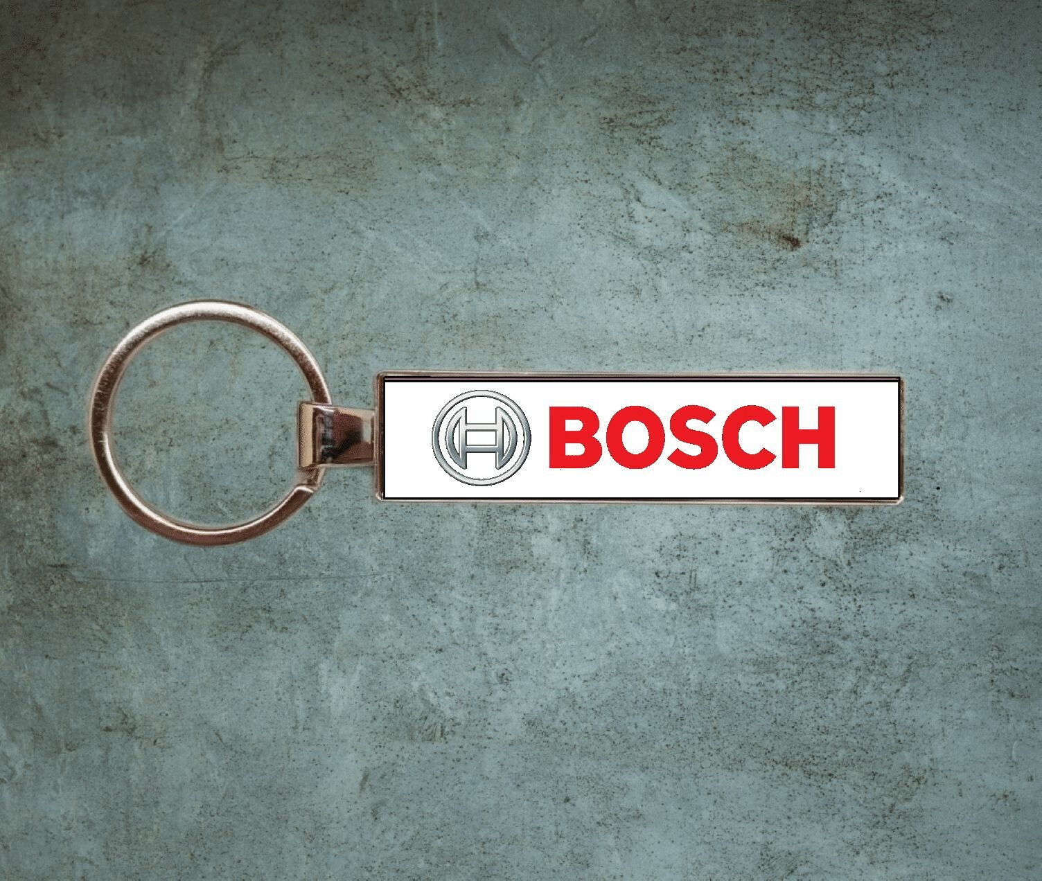 Брелок автомобильный металлический BOSCH Бош ( для строительной техники, трактор, погрузчик, бульдозер, экскаватор, пила, кусторез, мотоцикл)