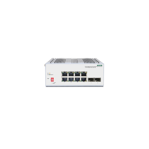 ORIGO Unmanaged Industrial Switch 8x1000Base-T PoE 2x1000Base-X SFP PoE Budget 185W Surge 4KV -40 to 75C 18269₽