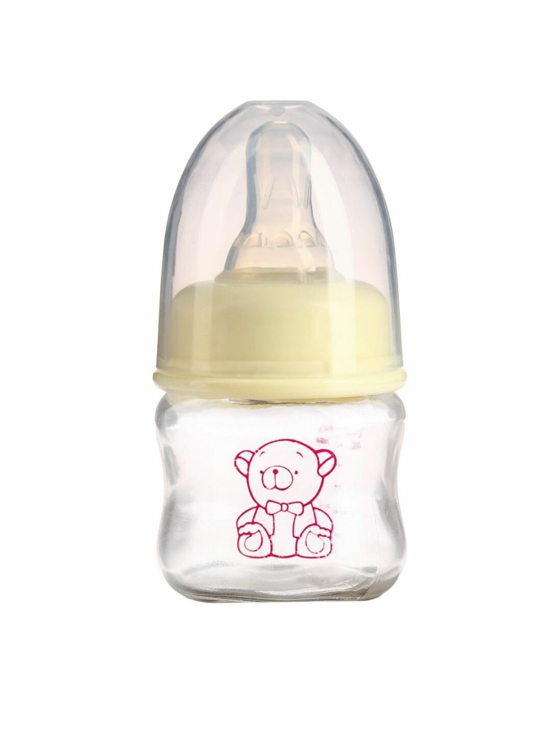 фото Крошка Я-Бутылочка для кормления, стекло, "Малыш Тедди", медленный поток, 60 мл, цвет белый