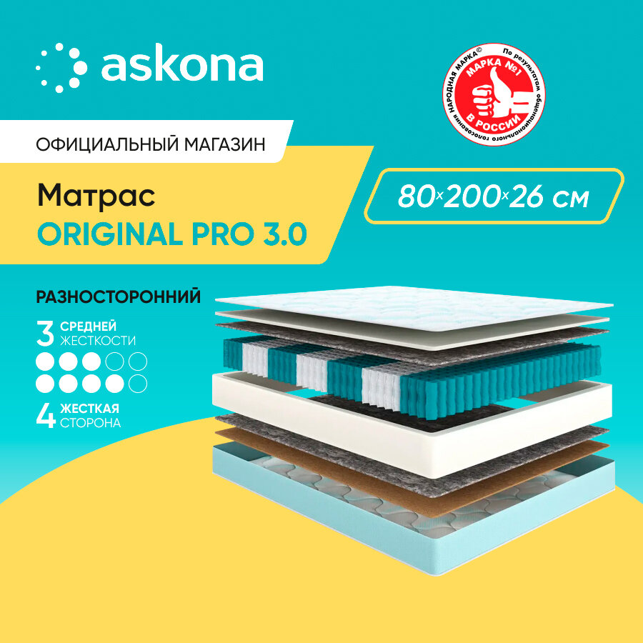 фото Матрас анатомический (аскона) ASKONA Original Pro 3.0 140х200