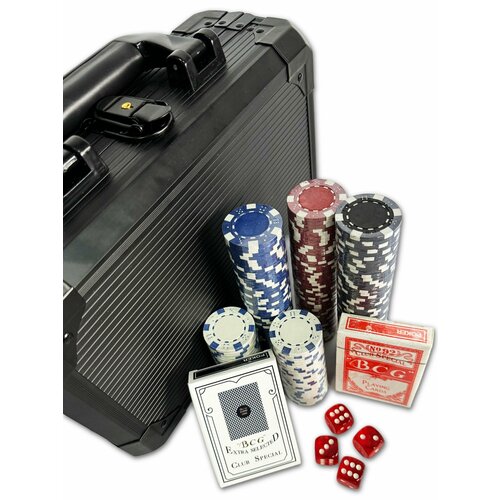 Набор для покера 200 фишек в подарочном кейсе
