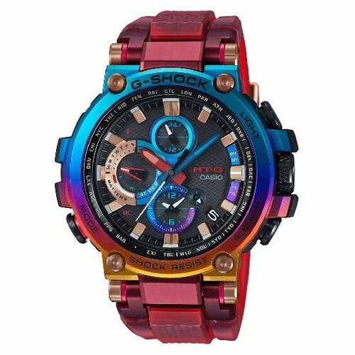 Наручные часы CASIO, синий, красный наручные часы casio g shock mtg b1000 1aer серебряный черный