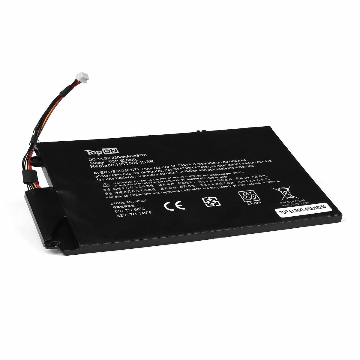 Аккумулятор для ноутбука HP TouchSmart 4, Envy 1000, 4-1000 Series 3200мАч 14.8V TopON TOP-EL04XL 48Wh - фото №7