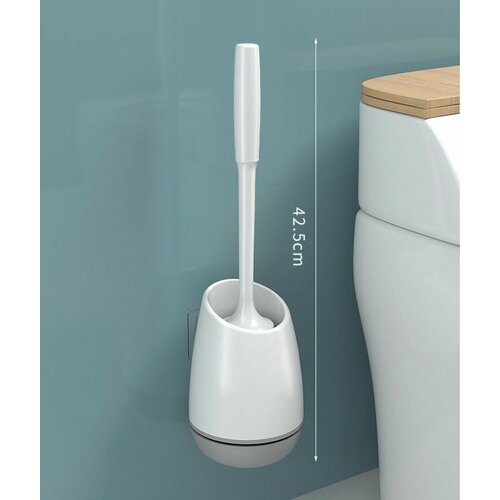 Настенный стандартный ершик для унитаза белый верх серый низ