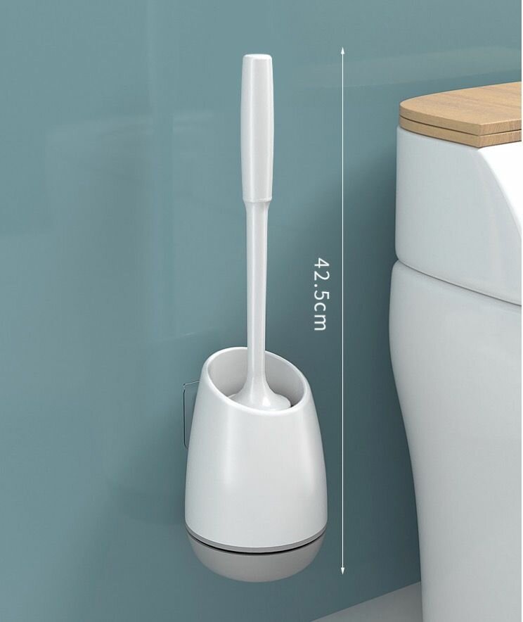 фото Настенный стандартный ершик для унитаза белый верх серый низ