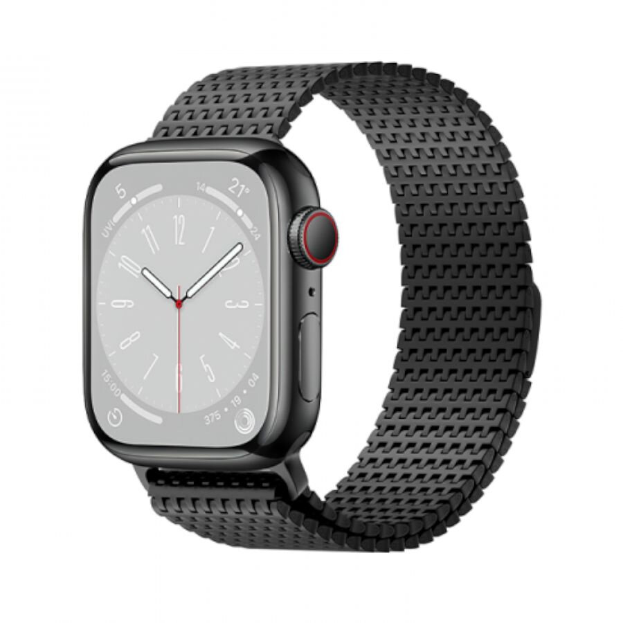 Стальной ремешок для Apple Watch 38/40/41 мм (1-9/SE), WiWU Domino Band Magnetic, Черный