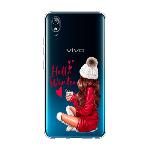 Силиконовый чехол на Vivo Y91c/Y1s / Виво Y91c/Y1s Hello winter, прозрачный силиконовый чехол на vivo y91c виво y91c черная монашка