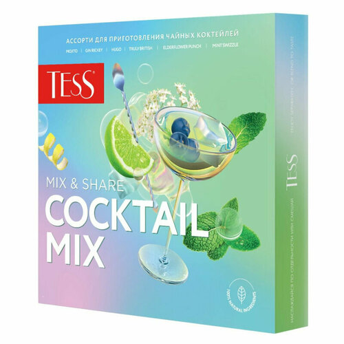 Чай Tess Coctail Mix ассорти пакетированный 4вкусаx5шт 30г, 1905154