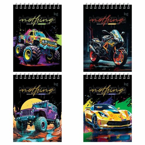 Блокнот А6 60л кл на гребне Bright cars обл мел карт бл 60гм2 микс 428₽