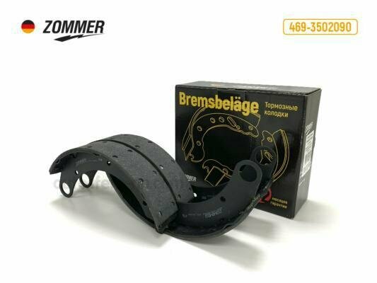 ZOMMER 4693502090 Колодка тормозная УАЗ задняя, барабанная (к-т. 4 шт); Zommer