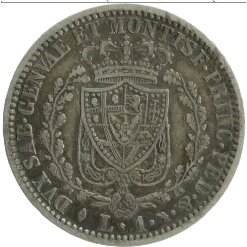 Клуб Нумизмат Монета лира Сардинии 1827 года Серебро Карл Феличе