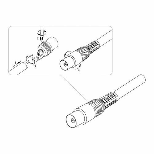 Разъем Rexant 05-2044 гнездо TV без пайки черный