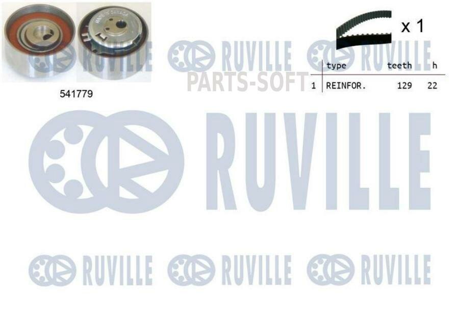 RUVILLE 550264 550264_ремкомплект ГРМ! 22 z129 \ Fiat 500/Doblo/Grande Punto/Idea/Linea/Siena 1.2/1.4 01>