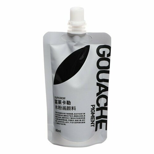 Гуашь художественная 80 мл, в дой-паке с крышкой, черный