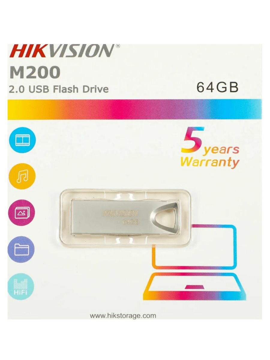 Флешка Hikvision M200 HS-USB-M200/8G 8ГБ USB2.0 серебристый - фото №11