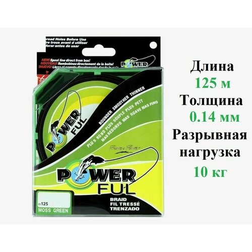 Плетеный шнур для рыбалки POWER FUL 0,14 мм/125 м