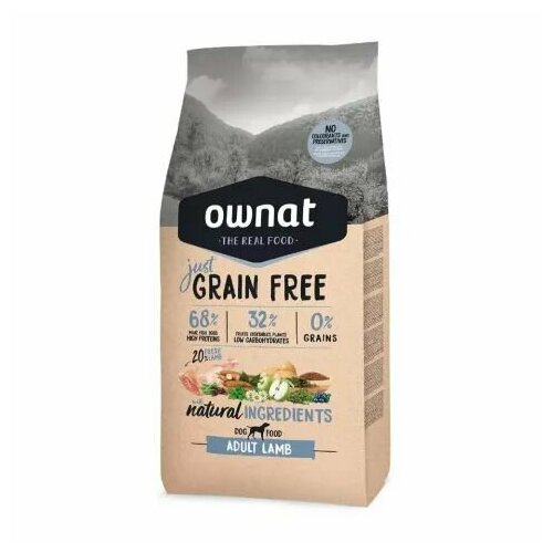 Ownat Adult Grain Free Сухой корм беззерновой для взрослых собак, с ягненком, 3 кг