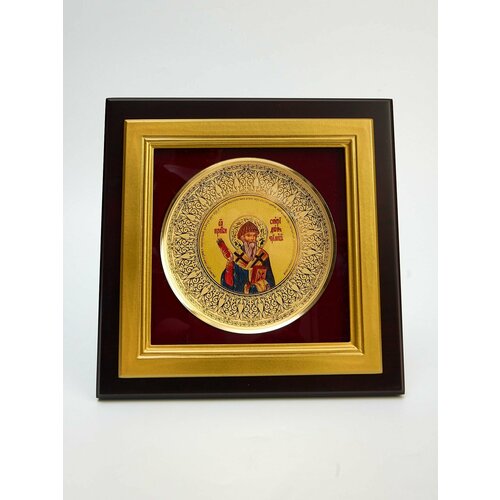 Тарелка-икона "Спиридон Тримифунтский", подарок на Пасху