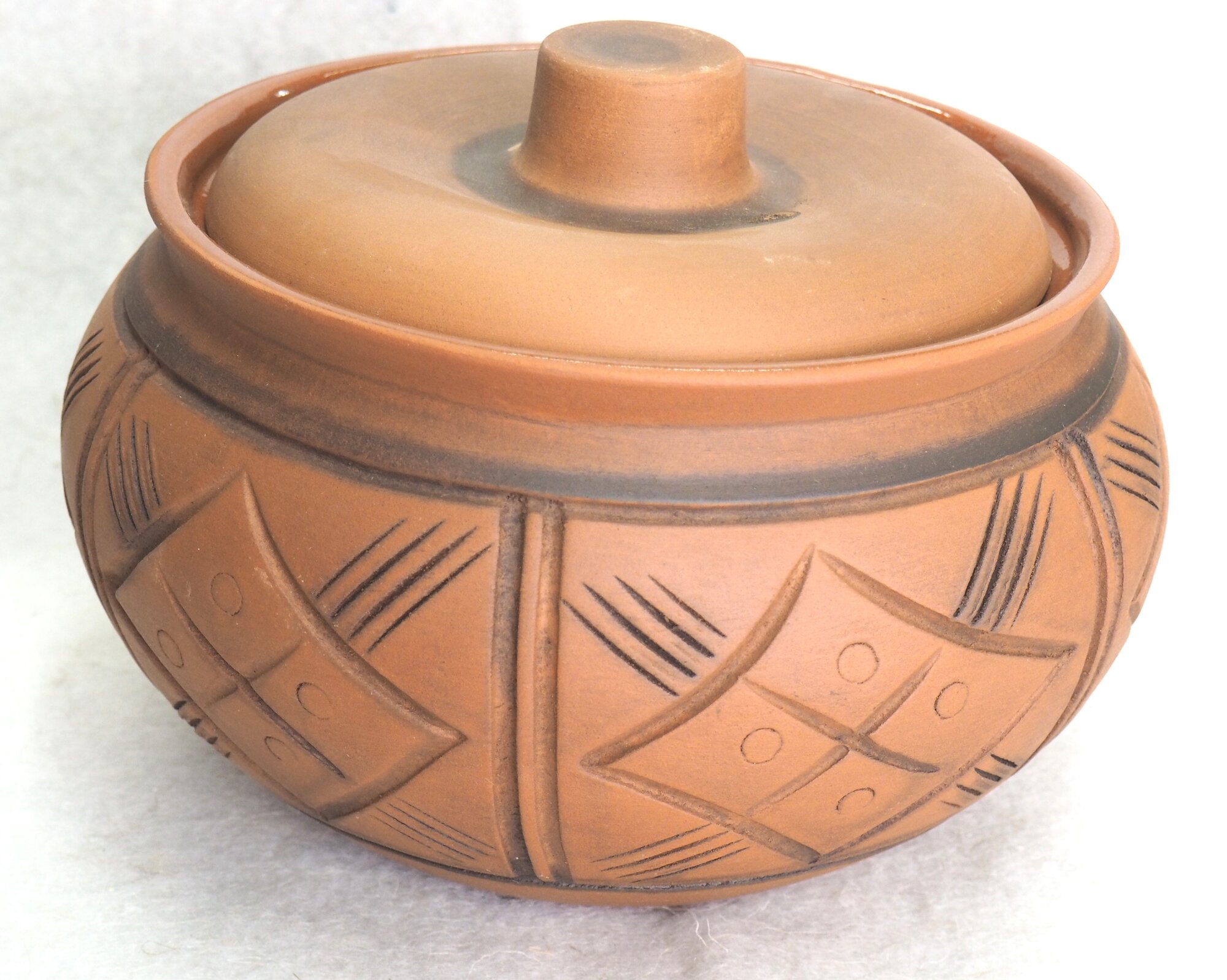 фото Жаровня глиняная керамическая 2л (молочение)