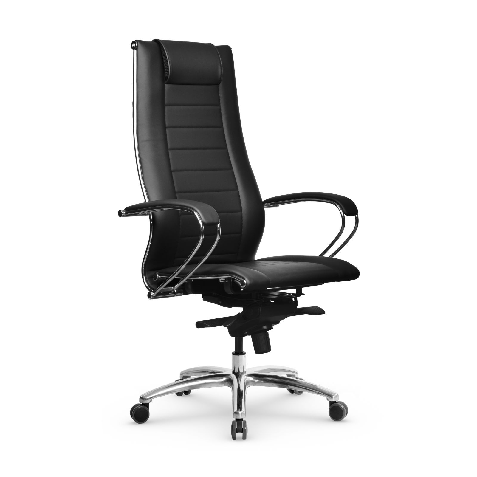 Офисное компьютерное кресло Metta с механизмом качания и спинкой из сетки / компьютерное кресло / кресло руководителя цвет Чёрный