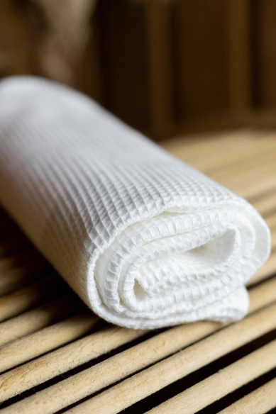 фото Полотенце вафельное белое. Банное. Плотность 240 м/г. 45x90