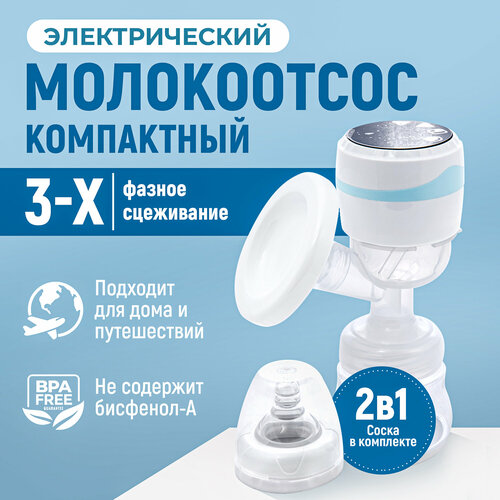 Молокоотсос электрический NDCG ND390 Blue бутылочка ndcg mother care 150ml 05 4504