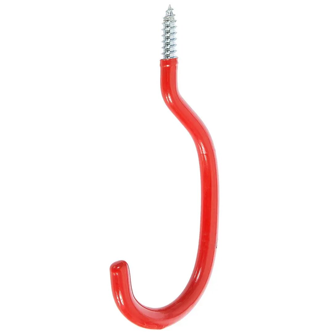 фото Крючок средний с резьбой LG039S 15x7x0.9 см цвет красный нагрузка до 50 кг