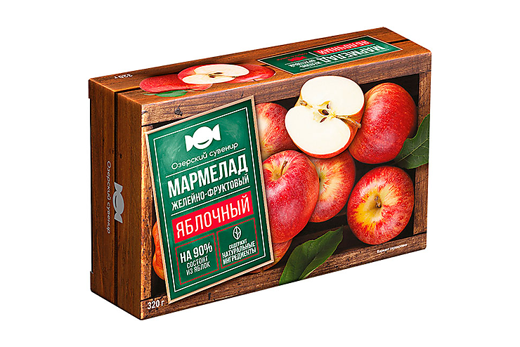 «Озёрский сувенир», мармелад «Яблочный», 100% натуральный продукт, 320 г, 2 штуки