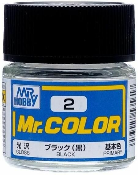 MR.HOBBY Mr.Color Black Черный глянцевый Краска акриловая 10мл