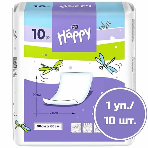 Пеленки для детей bella baby Happy classic 90 x 60 см впитывающие одноразовые 10 шт 293₽