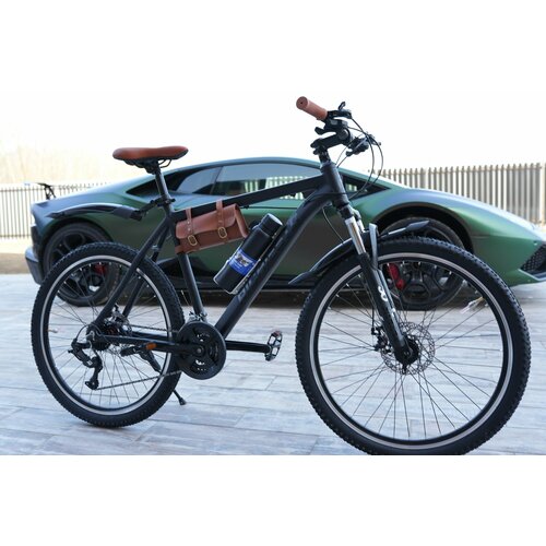 Велосипед горный RICHIESTO 26 21s Алюминиевая рама 19 Взрослый Спортивный Унисекс черныйкоричневый 25900₽