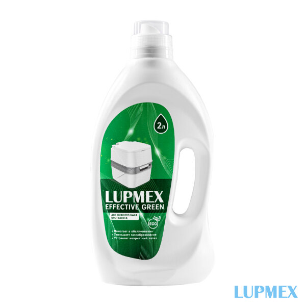 Жидкость туалетная Lupmex Effective Green 2л для нижнего бака