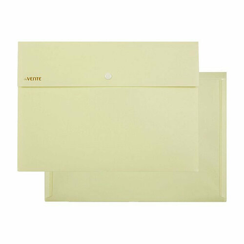 Папка-конверт на кнопке А4 (230*320) 350мкм deVENTE Pastel желтый арт.3071851. Количество в наборе 5 шт.