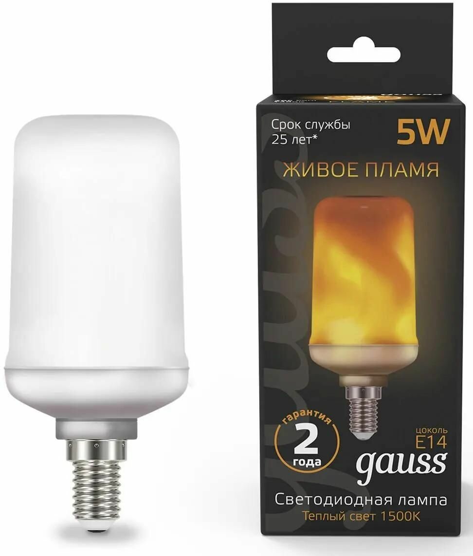 Лампа LED GAUSS E14, свеча, 5Вт, одна шт. [157401105]
